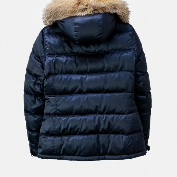 Prada Navy Puffer Jacket with Fur Trim - Picture 2 of 15